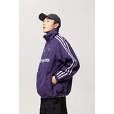 Unisex Jacket Retro Sports Casual Stand Collar Coat Men's and Women's Same Loose Autumn Jacket